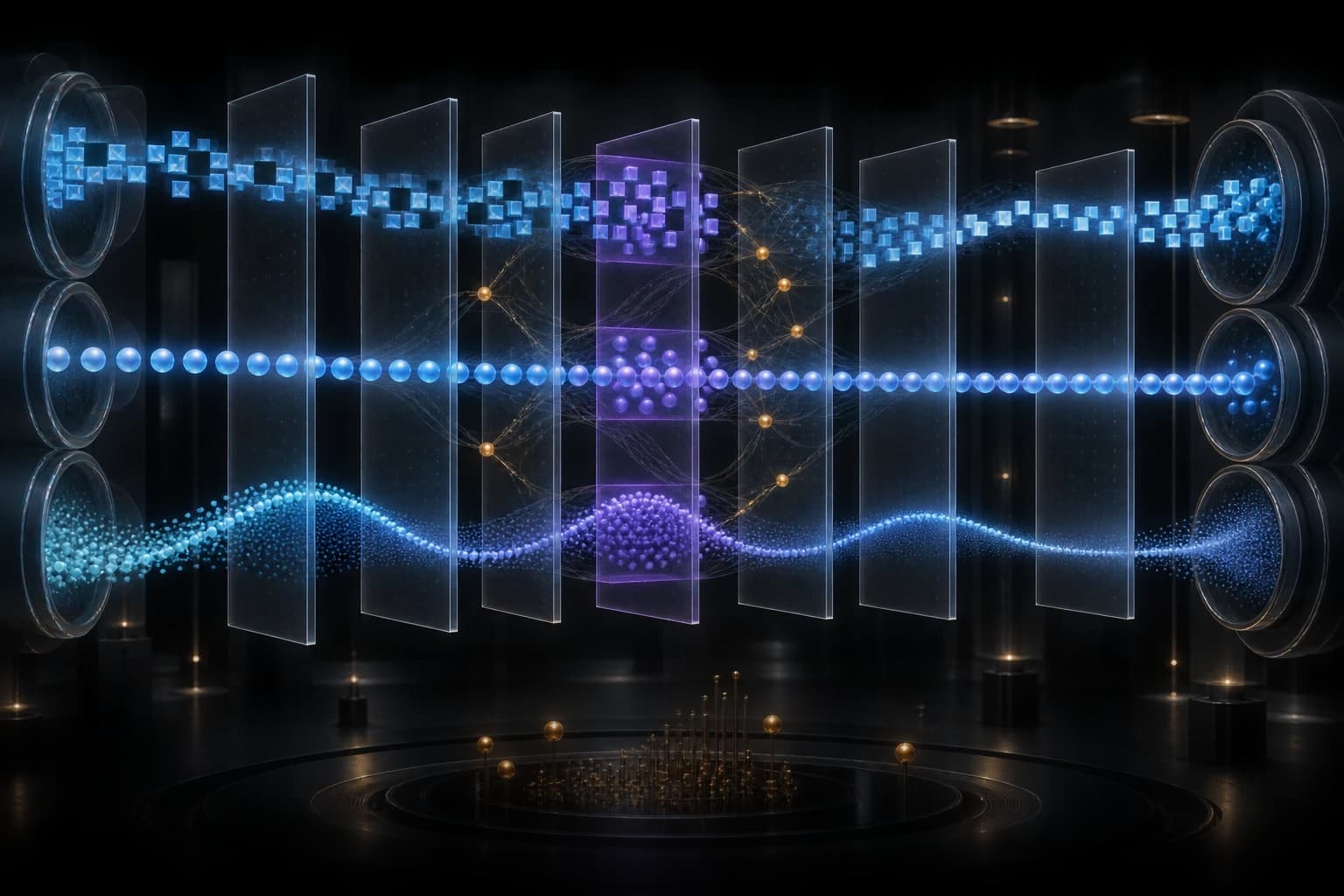 Des trajectoires de diffusion illustrent les compromis entre parallélisme et complexité de distribution.