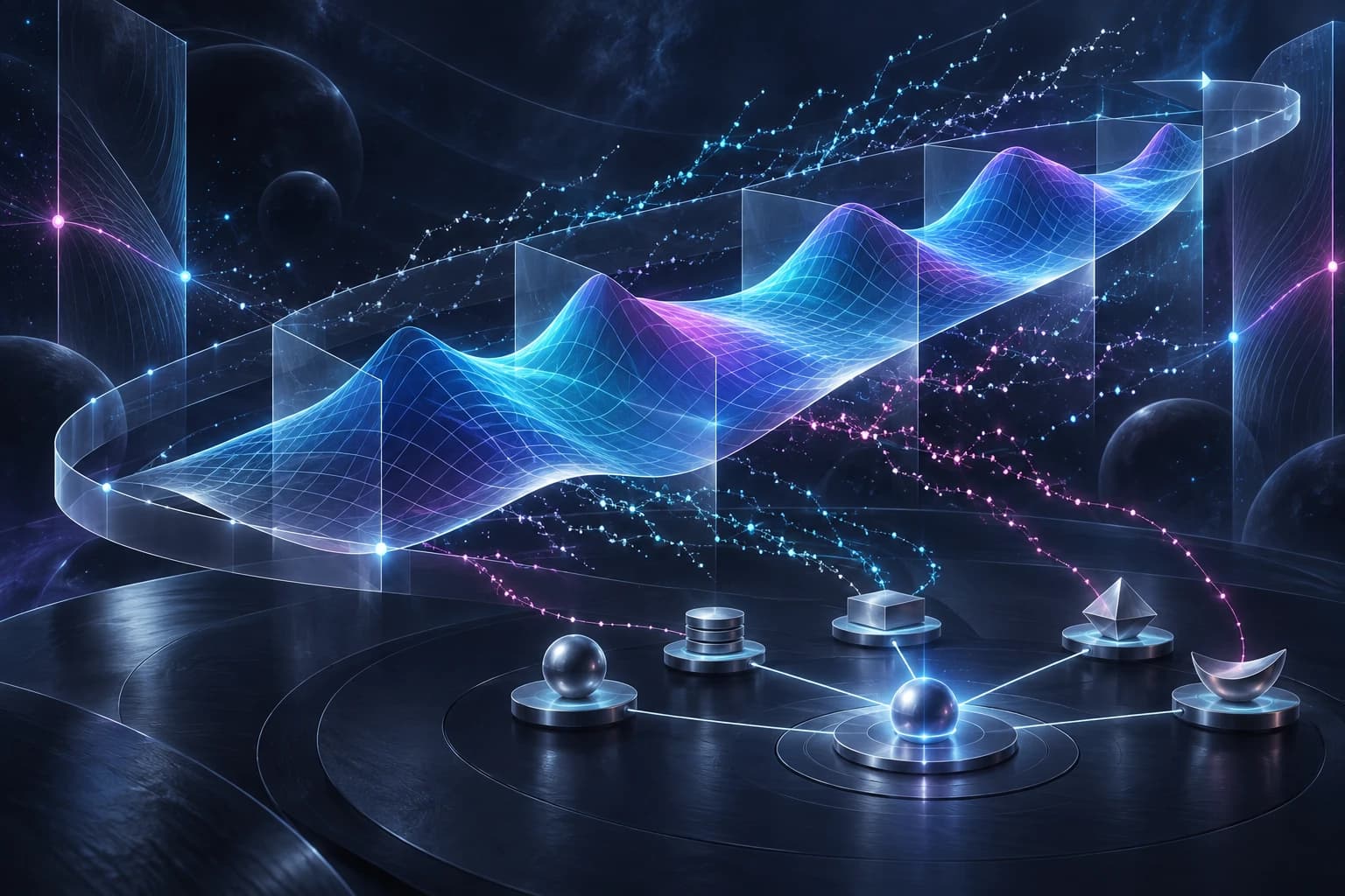 Une surface de volatilité évolue sous un processus de diffusion.