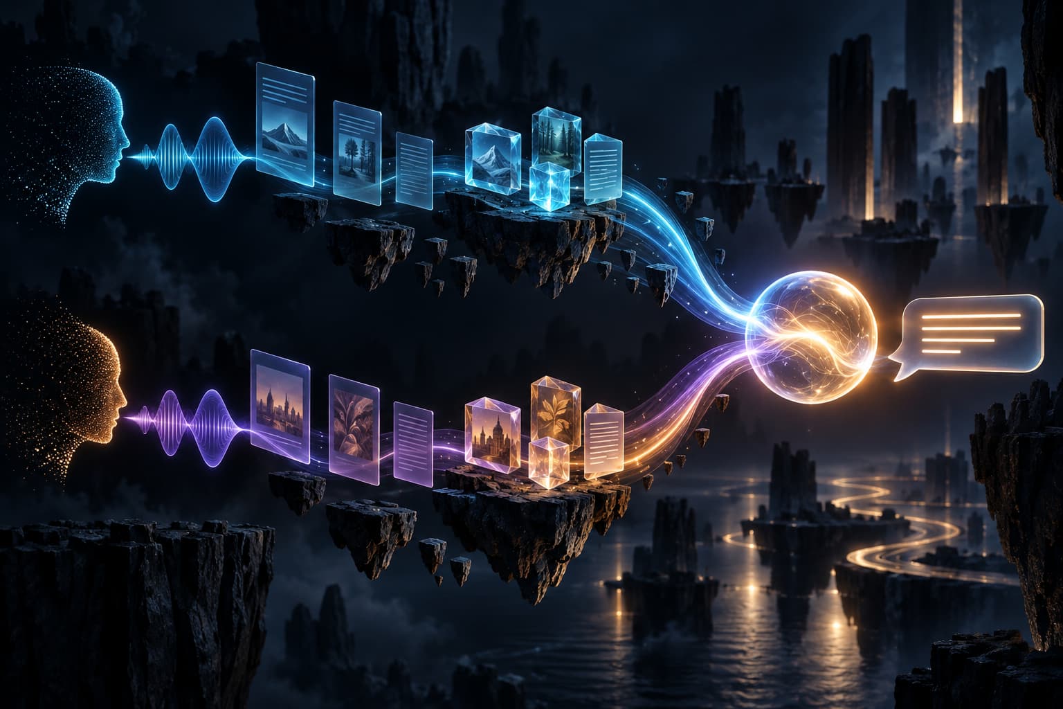 Deux chemins vocaux conservent des preuves entre les tours d’une conversation.