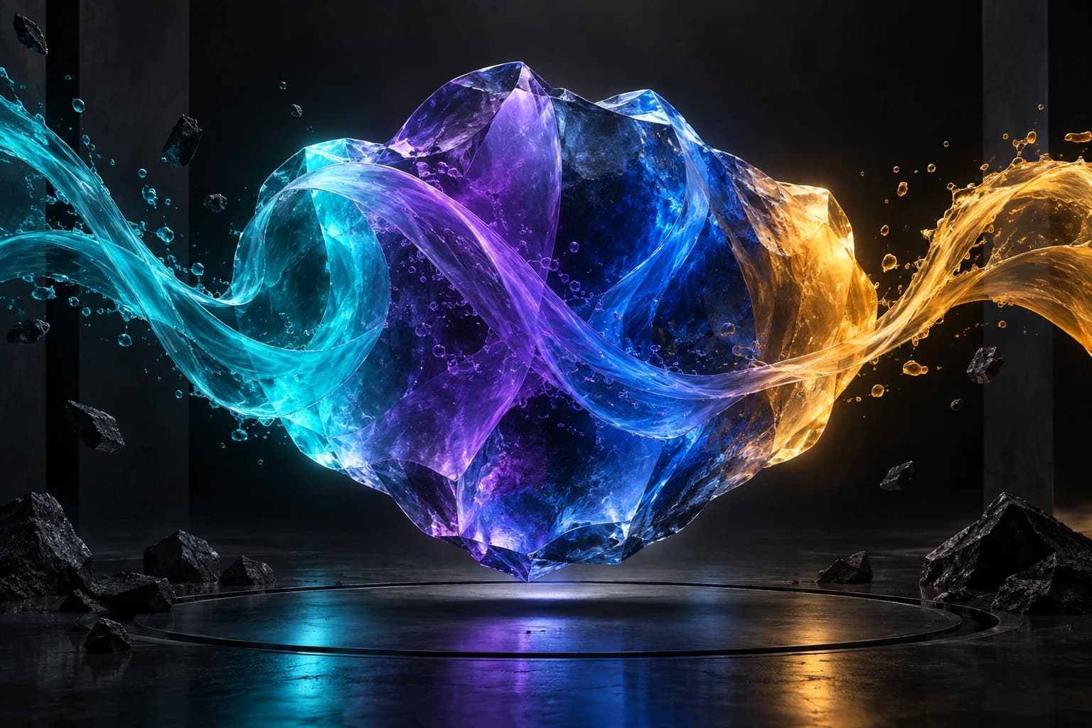 Une interface textuelle contrôle la couleur hexadécimale d’un objet généré ou édité.