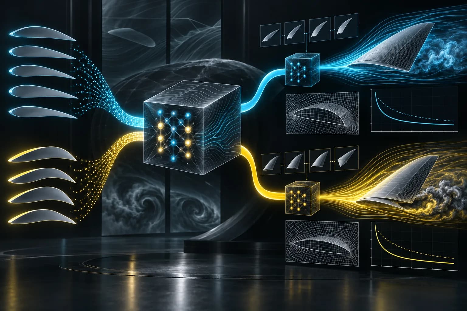 Un surrogate neural est évalué selon le décalage entre physiques source et cible.